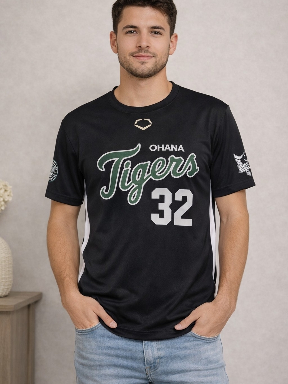 Evoshield Ohana Jersey Tigers Men’s Black Athletic Tee  Number 32 Size M